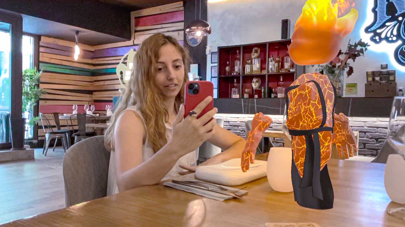 Proyecto de realidad aumentada desarrollado para el restaurante Nola Smoke de Zaragoza por Imascono